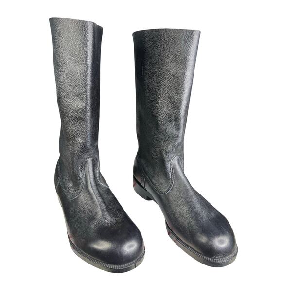 Vintage 80’s NVA Men’s German Officer Black Leather Jack Boots Size 29 US 10 main image 5